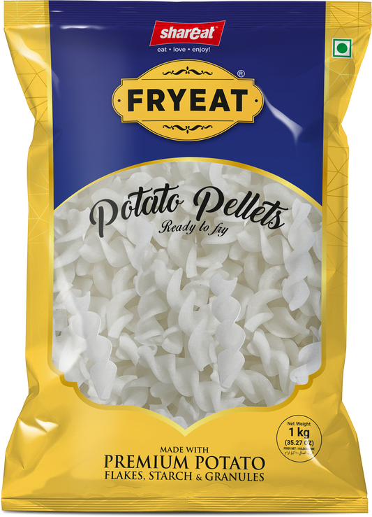 Fryeat Raw Potato Pellets Spiral Shape - 1kg Perfect for Frying and Snacking