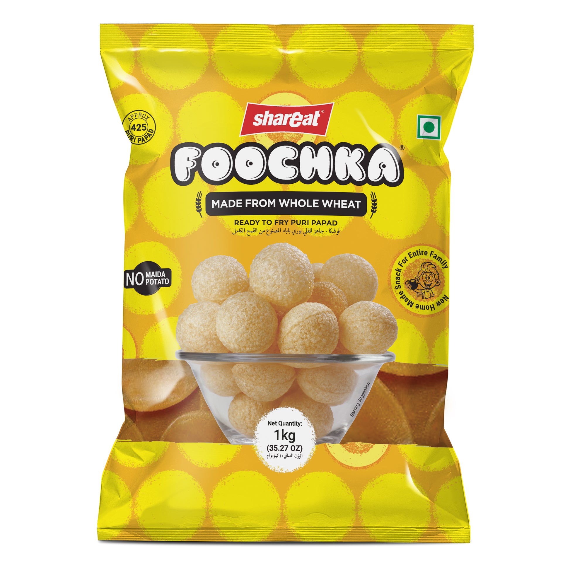 Raw pani puri pellets 1 kg – Foochka crispy, authentic Indian street food