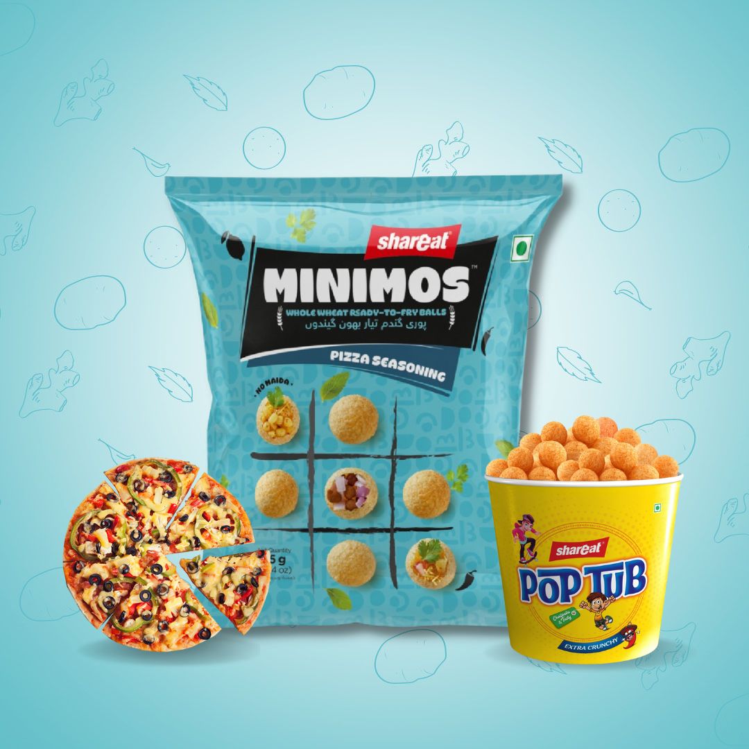 Minimos Pani Puri Pellets with Pizza Seasoning - Kid-friendly, healthy snack