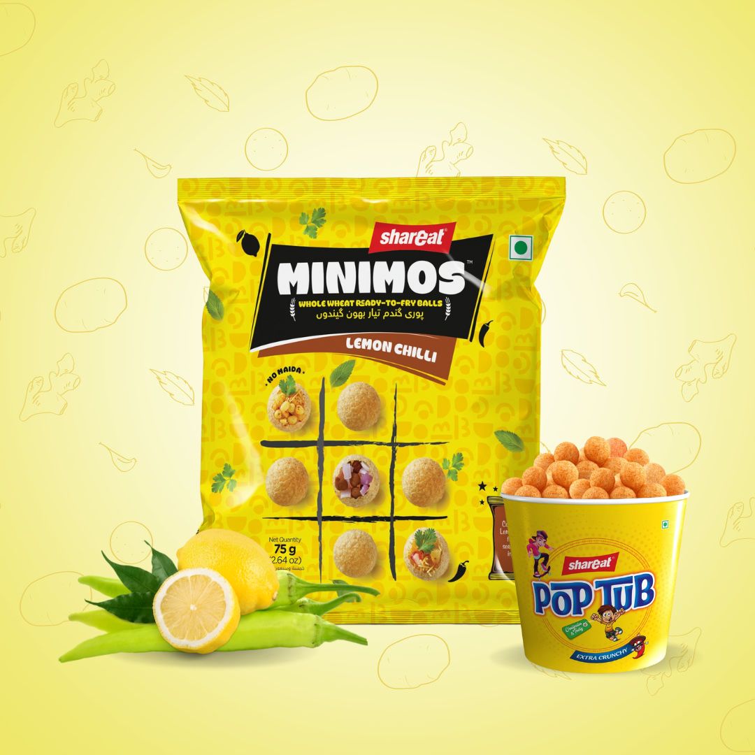 Healthy Minimos Pani Puri Pellets with Lemon Chilli for children.